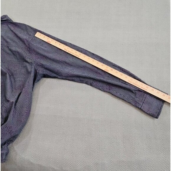 Vintage Red Floral Long Sleeve Button Up Shirt Men's 2XL Black Purple Stripe EUC - Picture 11 of 12